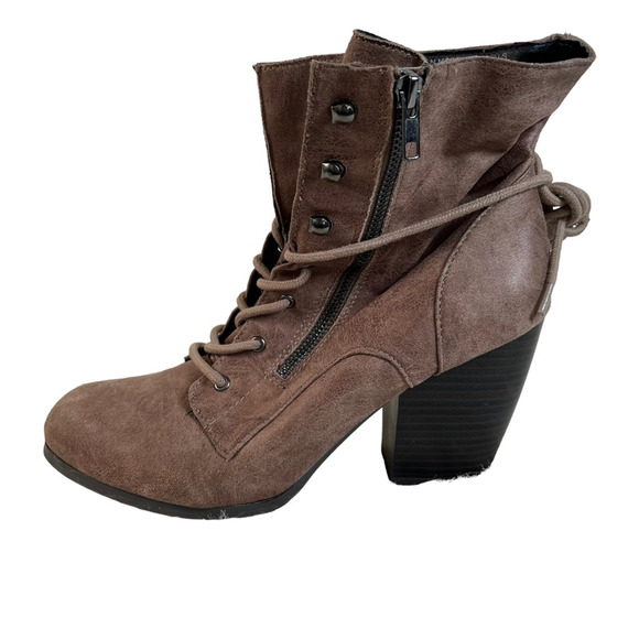 Dolce By Mojo Moxy Womens Ankle Boots Booties Brown Taupe Zipper High 10 W - Picture 1 of 9